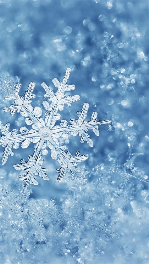 Perfect Snowflake Cold And Ice Vertical Cute Winter Hd Phone Wallpaper