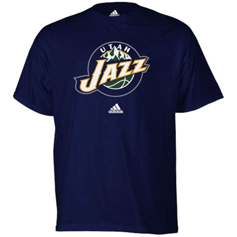adidas Utah Jazz Full Primary Logo T-Shirt - Navy Blue