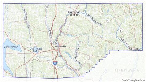 Topographic Map Of Crawford County Pennsylvania Pennsylvania