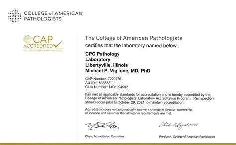 Licensing And Accreditation Cpc Pathology