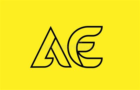 Yellow Black Line Alphabet Letter AE a E Logo Combination Company Icon ...