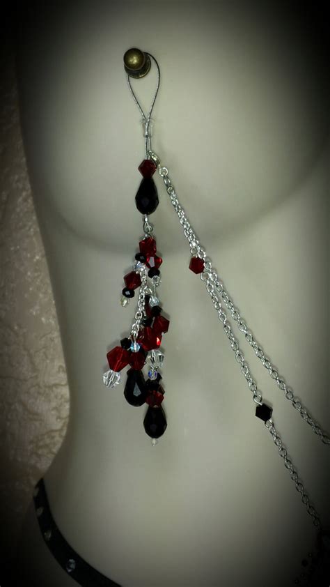 Nipple Jewelry Non Pierced Sexy Body Chains Red Black And Etsy