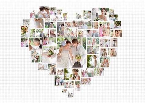 8 Awesome Poster Collage Layouts | Photo collage template, Heart photo collage, Photo collage