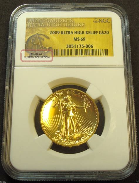 2009 Ultra High Relief 20 Saint Gaudens Double Eagle Gold Coin Ngc Ms69