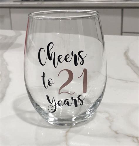 Custom 21st Birthday Wine Glass Celebrate Him Celebrate Etsy