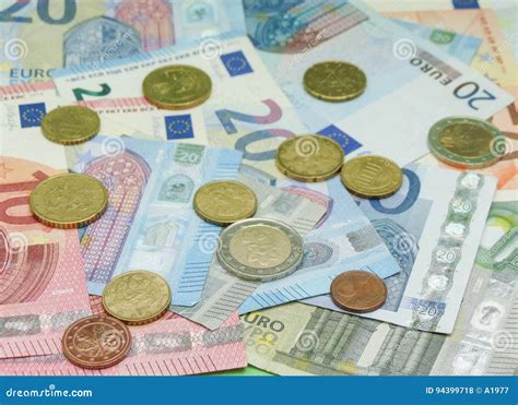 Euro Notes And Coins European Union Stock Photo Image Of Bank
