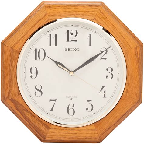 Buy Seiko 12 Inch Octagonal Solid Oak Wall Clock Online At