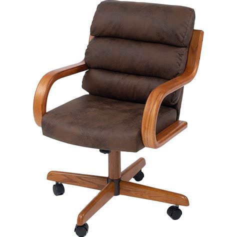 Casual Dining Cushion Swivel And Tilt Rolling Caster Chair