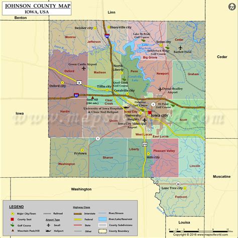 Johnson County Map Iowa