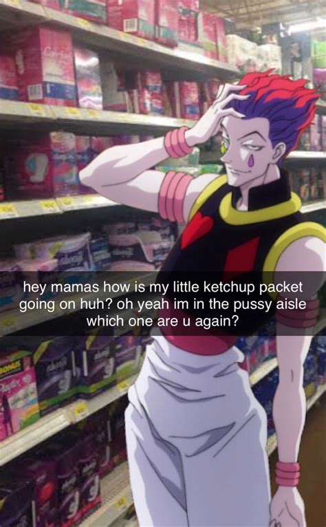 Hisoka Buying You Pads Hunterxhunter Funny Funny Anime Pics Anime Jokes