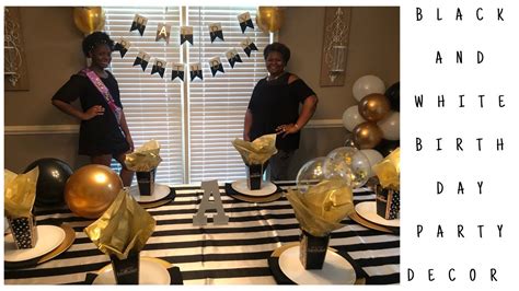Black White & Gold Birthday Party Decor|Black White & Gold Table Decor
