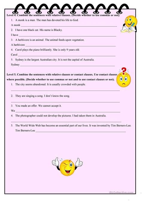 Relative Clauses English Esl Worksheets For Distance Learning And