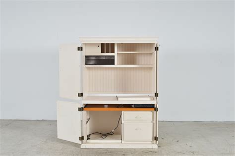 White Computer Desk Armoire By Pottery Barn Ebth