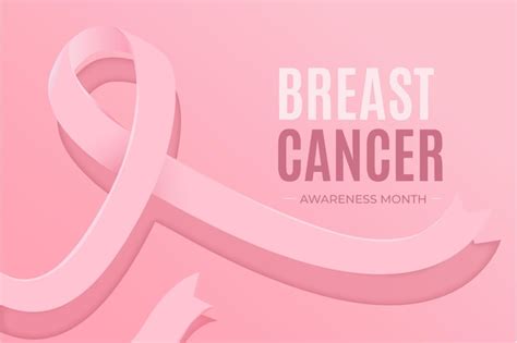 Borst Kanker Bewustzijn Achtergrond Met Roze Lint Gratis Vector