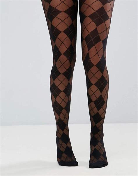 Asos Design Argyle Tights Tights Shop Lady Stockings Tights