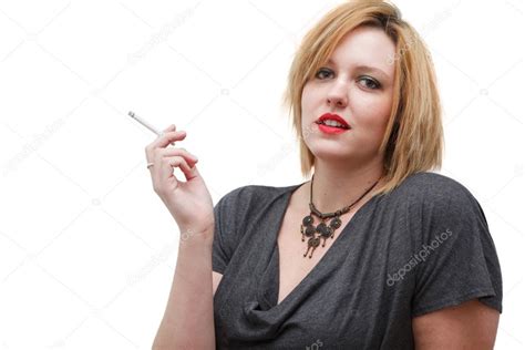 Sexy Redhead Woman Smoking Cigarette Stock Photo By ©solaria 36056961