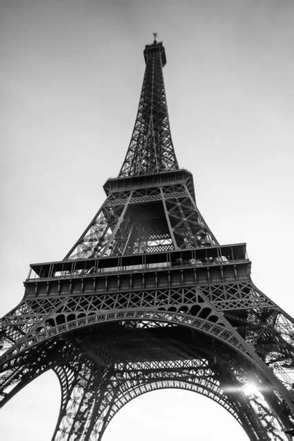 Eiffel Tower Paris France In Black And White Photo Photograph Poster