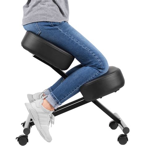 Dragonn By Vivo Ergonomic Kneeling Chair For Home And Office Black