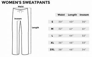 Size Chart Womens Sweatpants