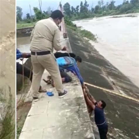 Viral Video Man Rescues Dog Stranded Amid Gushing Water In Dam