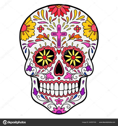 Sugar Skull Calavera Colorful Mexican Sugar Skull Stock Illustration By
