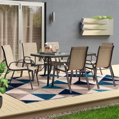 ebern designs semmes rectangular 6 person outdoor dining set and reviews wayfair