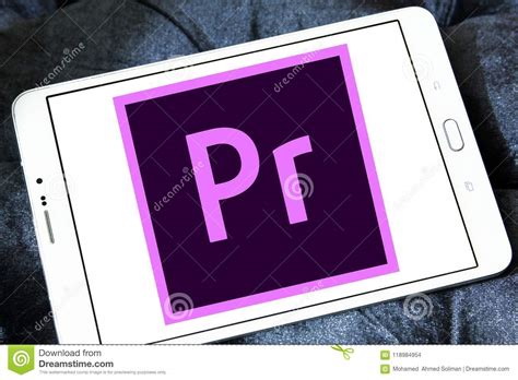 Logos are a chance to be unique and really help your brand stand out. Adobe Premiere Pro logo editorial stock image. Image of ...