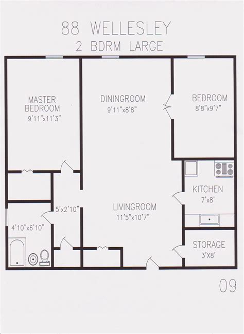 Cozy 2 Bedroom House Floor Plan