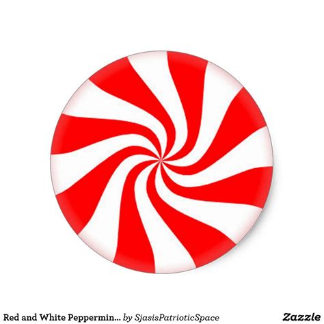 Red And White Peppermint Sticker Candy Stickers Christmas Stickers
