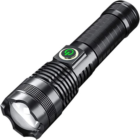 6000 Lumen Handheld Flashlight With 26650 Rechargeable Batteries Led Tactical Flashlight With 5
