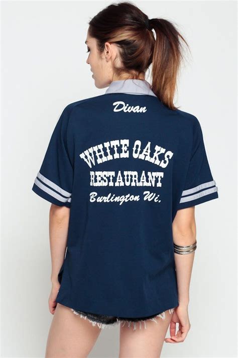Diner Shirt Retro Waitress Uniform Diner Jim Name Bowling 80s Etsy