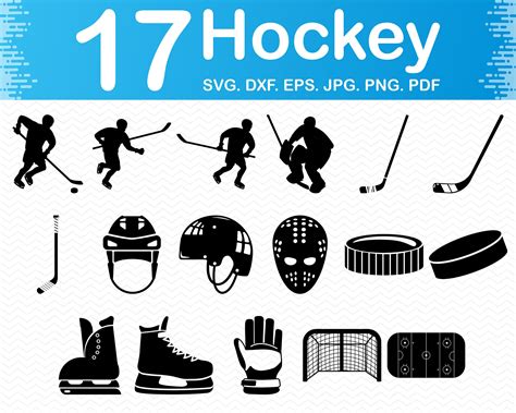 Png Silhouette And Cut Files Eps Dxf Stencil Printable Clipart Hockey