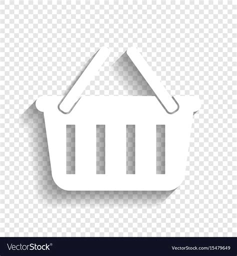 Shopping Basket Sign White Icon With Soft Vector Image
