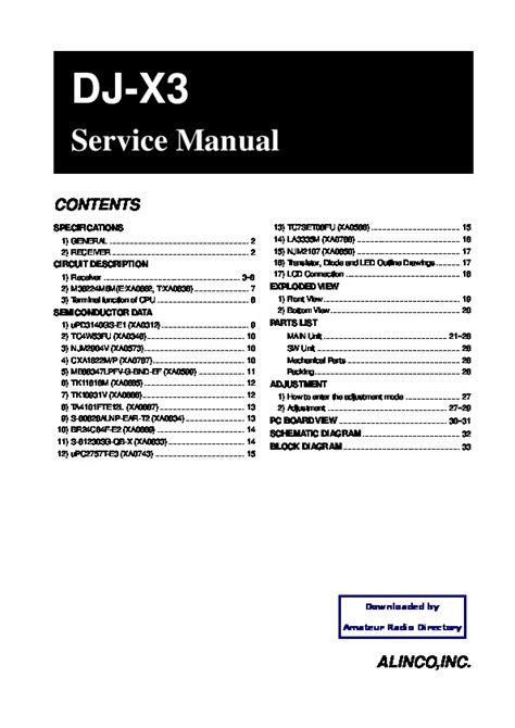 Alinco Dj X3 Vhf Uhf Fm Radio Service Manual