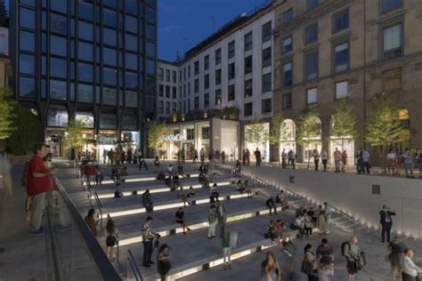 Dramatic Fountain And Plaza Define New Apple Store In Milan