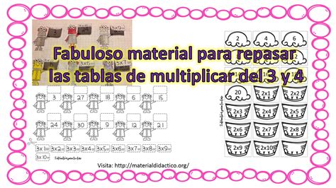 Fabuloso Material Para Repasar Las Tablas De Multiplicar Del Y