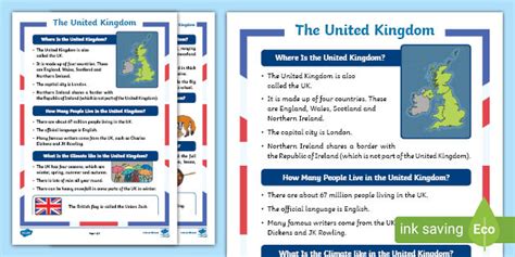 United Kingdom Fact File Ks1 Teacher Made Twinkl