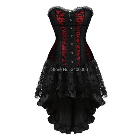 bustiers corset skirts for women party girls victorian dress corselet overbust lace floral sexy