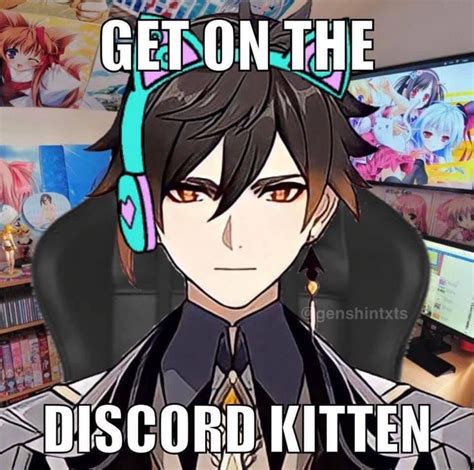 Get On The Discord Kitten Zhongli In 2021 Memes Mood Pics Kitten