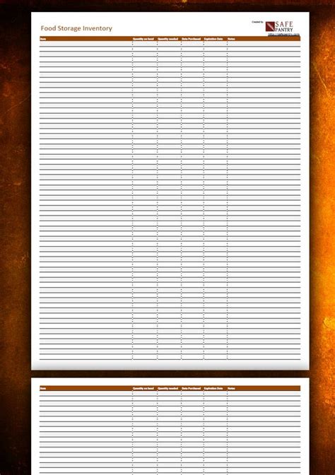 This makes it easier to find recipes on ingredients that you need to rotate through. Printable PDF food storage inventory sheet | Emergency ...