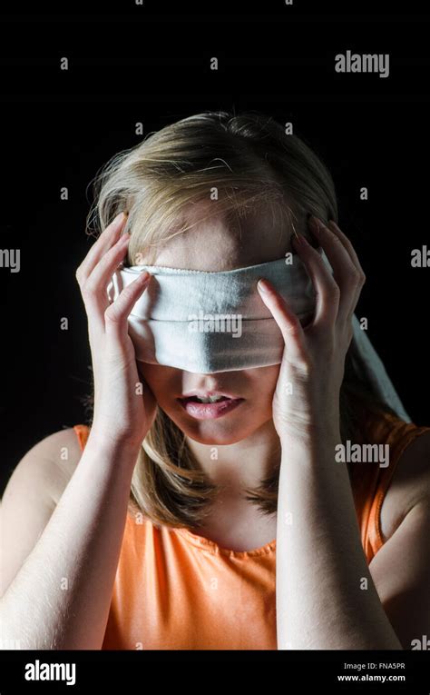 Blindfolded Woman Stock Photo Alamy