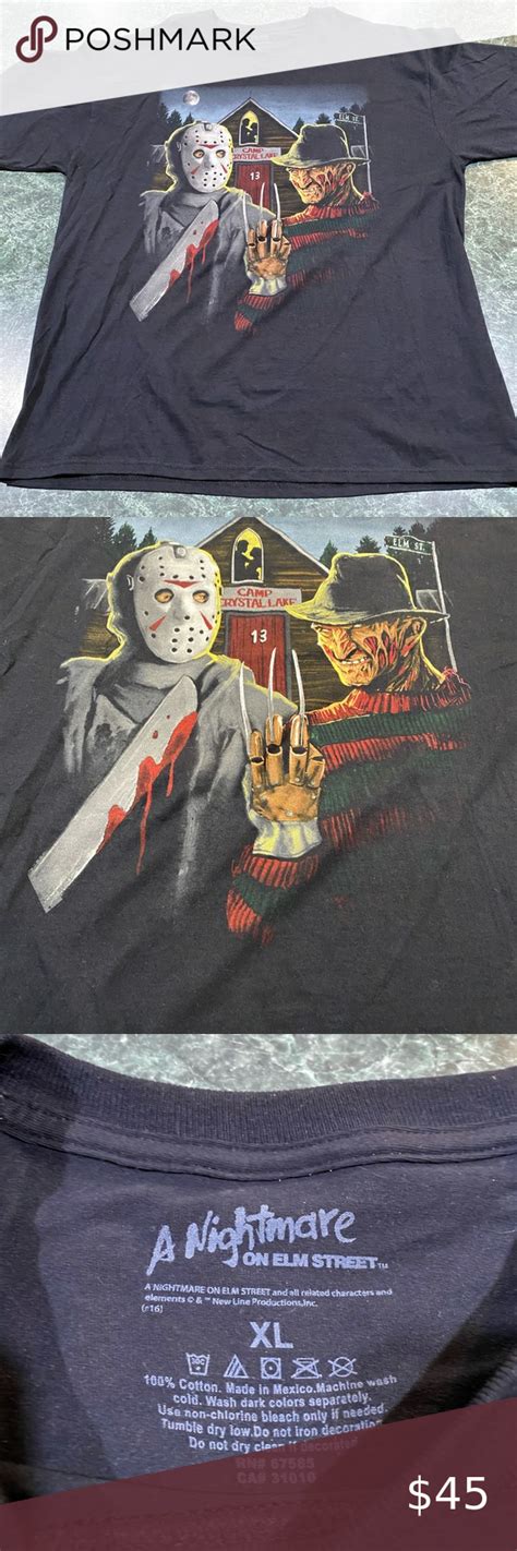 Freddy Vs Jason Camp Crystal Lake Horror Tee Sz Xl Horror Tees