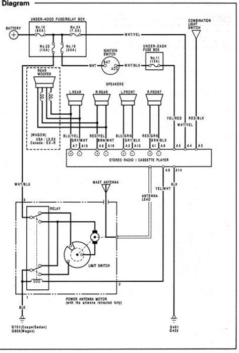 Voltage, ground, individual component, and buttons. HONDA Car Radio Stereo Audio Wiring Diagram Autoradio ...