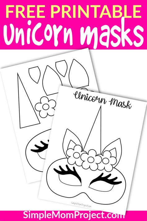 Unicorn Face Masks With Free Printable Templates Unicorn Crafts