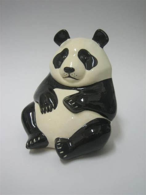 Panda Faience Figurine Handmade Animal Figurine Etsy In 2021 Animal