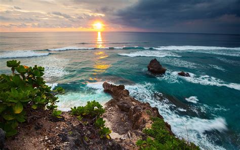 Download Wallpapers Bali 4k Sunset Tropics Ocean Waves Paradise