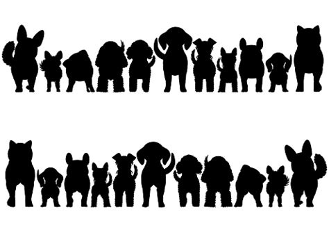 Download Small Dogs Silhouette Border Set Stock Illustration ...