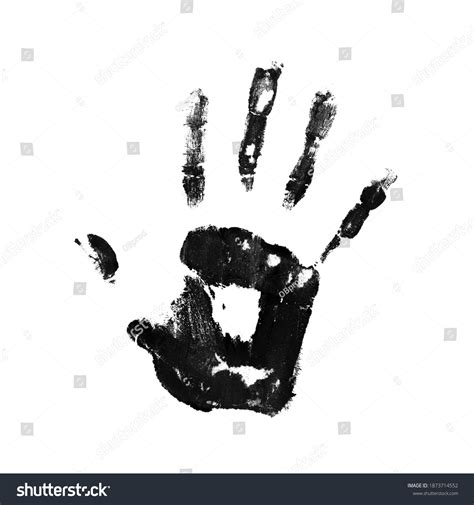 Dirty Handprint Close Isolated On White Stock Photo 1873714552