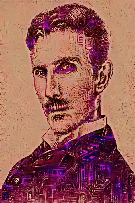 Nikola Tesla With Ai Generated Music Rare Digital Artwork Makersplace