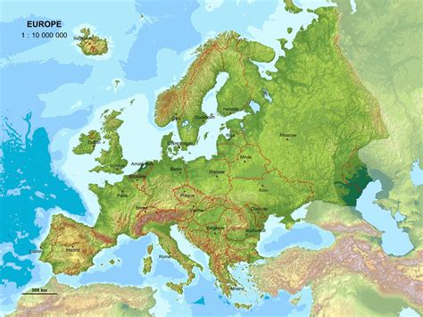 Large detailed relief map of Europe. Europe large detailed relief map ...